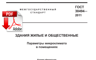 ГОСТ 30494-2011 — Параметры микроклимата в помещениях