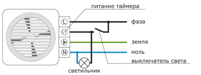 Схема подключения устройства с таймером