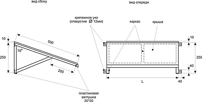 Размеры кронштейнов для кондиционера