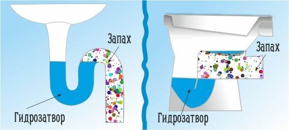 Схема водяного затвора.