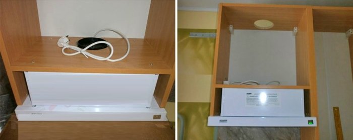 Кухонная вытяжка в шкафу